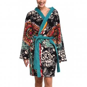 Bademantel Black & White