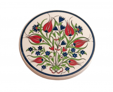Keramik Untersetzer 16 cm, Motiv Tulpen
