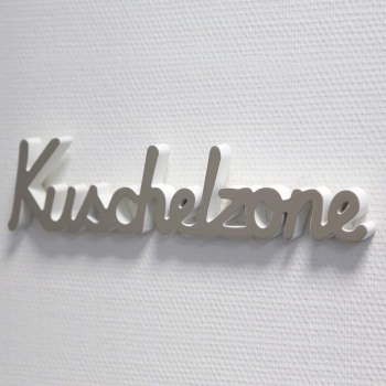 Schriftzug "Kuschelzone" aus Holz