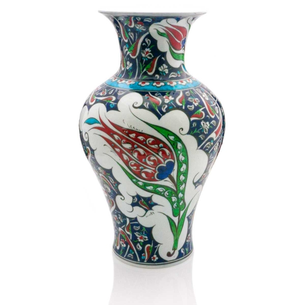 Keramikvase 40 cm, Motiv Tulpen